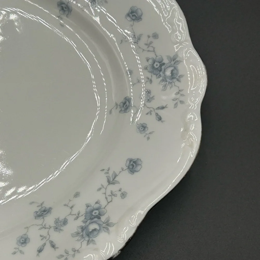 Haviland White Platter with Light Blue Floral Pattern